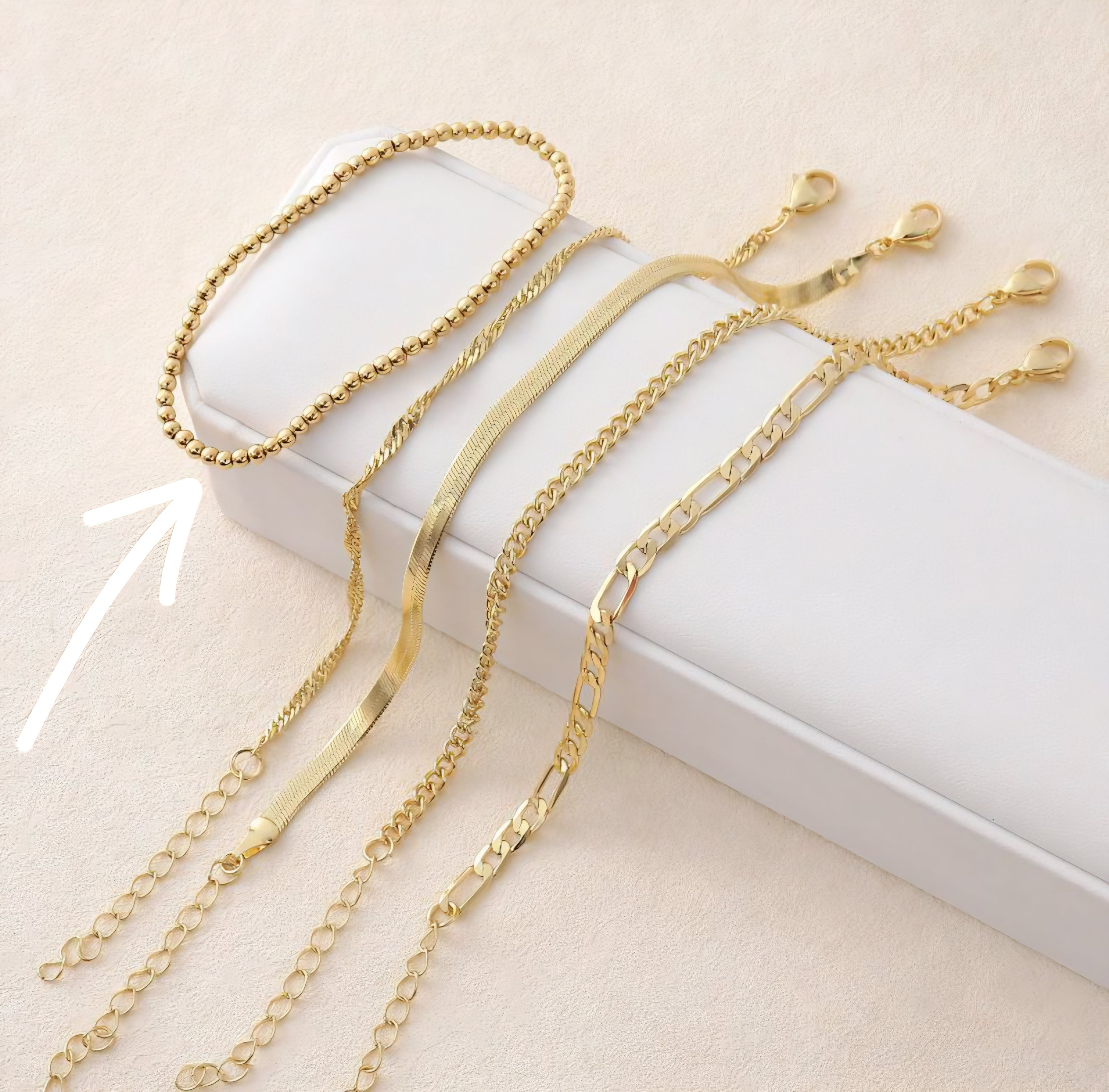 PULSERA DE BOLITAS 3 mm DORADA