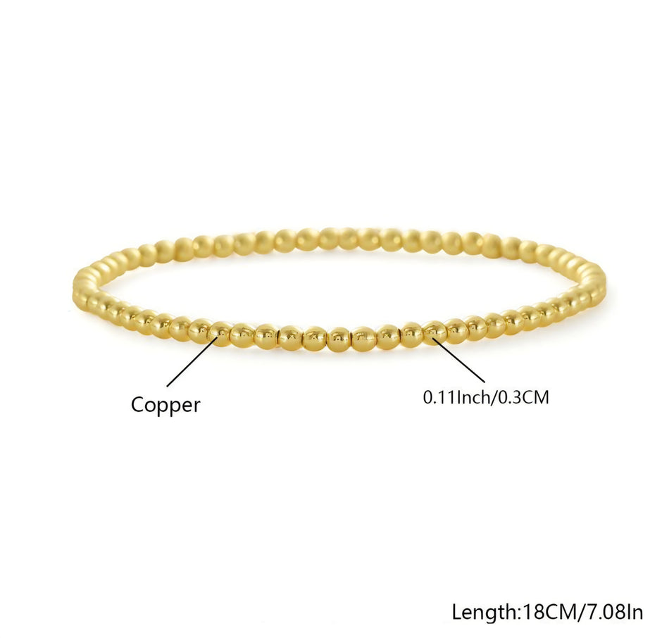 PULSERA DE BOLITAS 3 mm DORADA