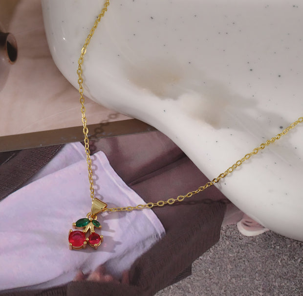 COLLAR CEREZA CON ZIRCONIAS