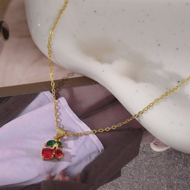 COLLAR CEREZA CON ZIRCONIAS