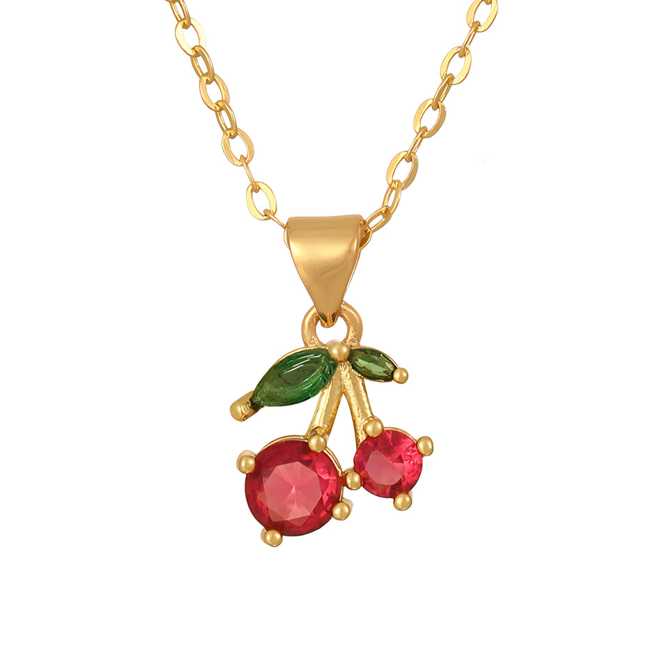 COLLAR CEREZA CON ZIRCONIAS