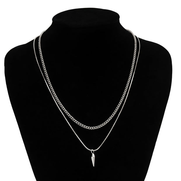 COLLAR DOBLE DIJE DE PUNTA