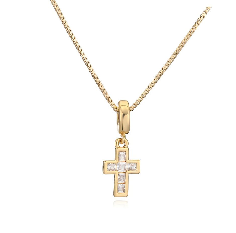 COLLAR DE CRUZ CON DETALLES EN ZIRCONIA