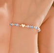 PULSERA CORAZÓN CON CRISTALES FACETADOS