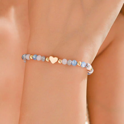 PULSERA CORAZÓN CON CRISTALES FACETADOS
