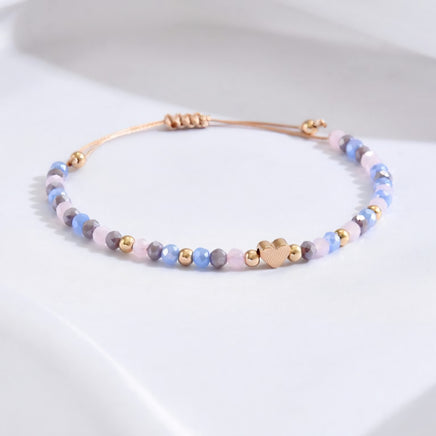 PULSERA CORAZÓN CON CRISTALES FACETADOS