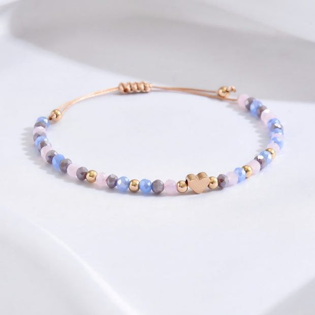 PULSERA CORAZÓN CON CRISTALES FACETADOS