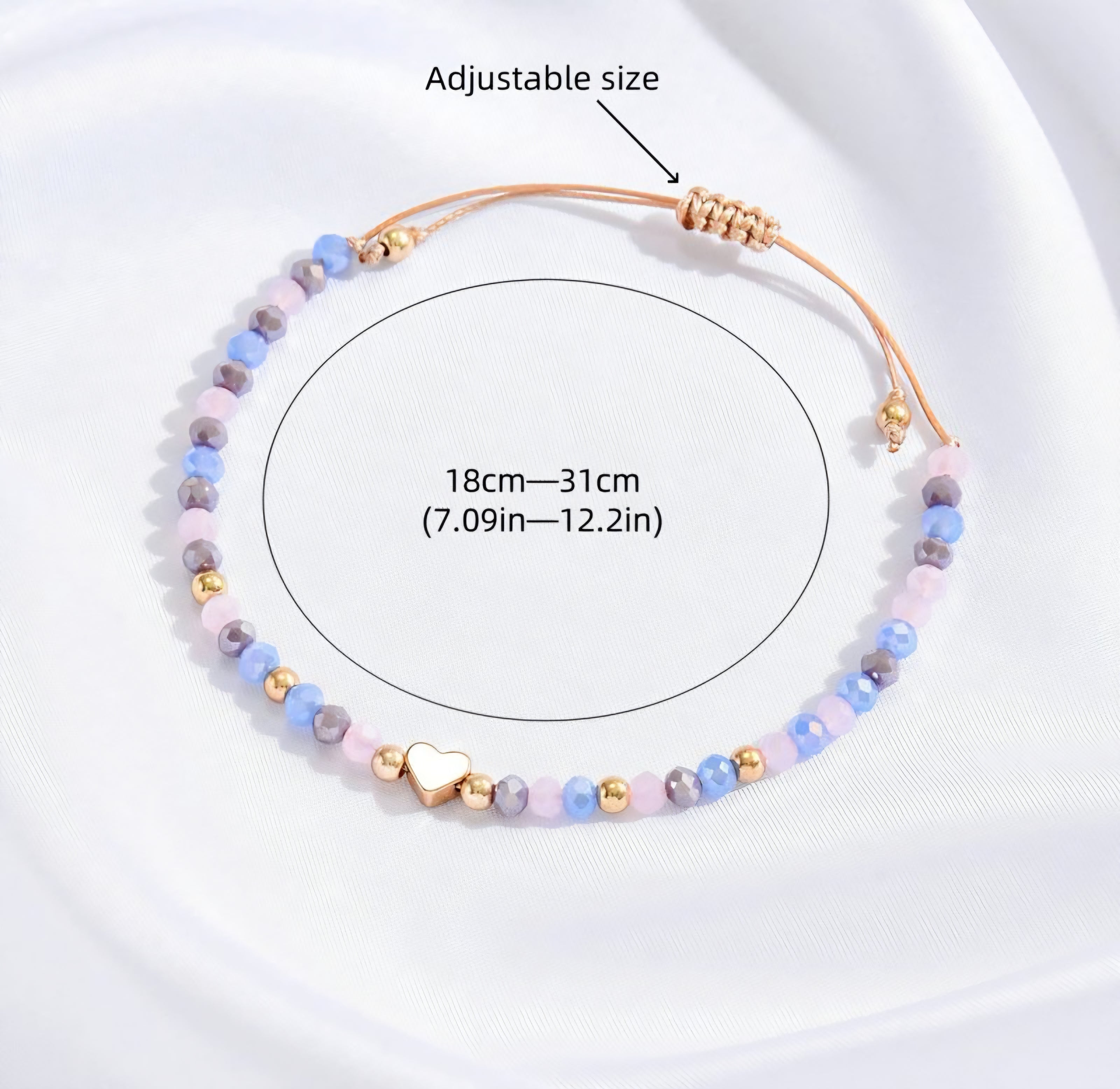 PULSERA CORAZÓN CON CRISTALES FACETADOS