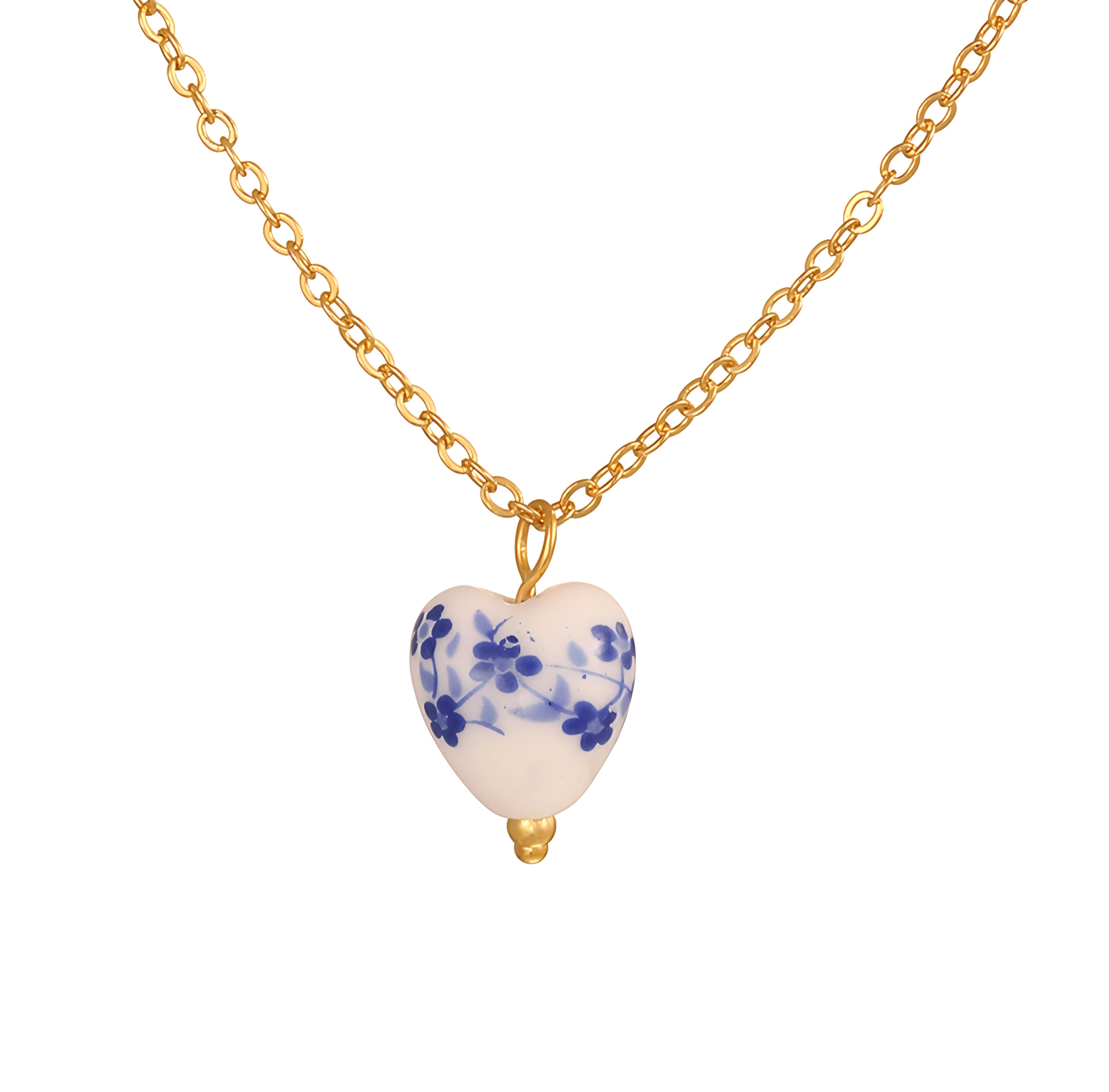 COLLAR CORAZÓN CERÁMICO ESTAMPADO