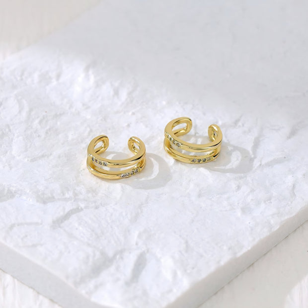 ARETES EAR CUFFS CON BRILLANTES