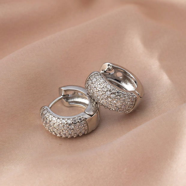 ARETES HUGGIES REDONDOS PAVÉ