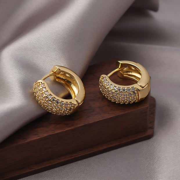 ARETES HUGGIES REDONDOS PAVÉ