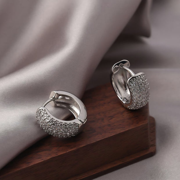 ARETES HUGGIES REDONDOS PAVÉ