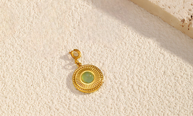 DIJE REDONDO CON PIEDRA NATURAL