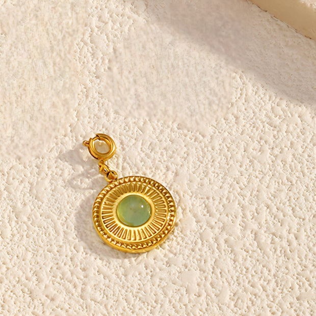 DIJE REDONDO CON PIEDRA NATURAL