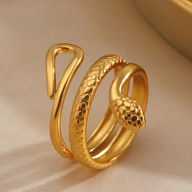 ANILLO SERPIENTE DORADA