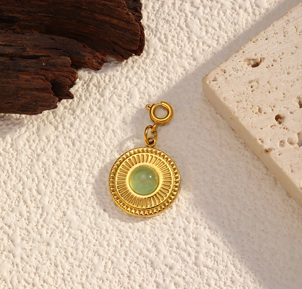 DIJE REDONDO CON PIEDRA NATURAL