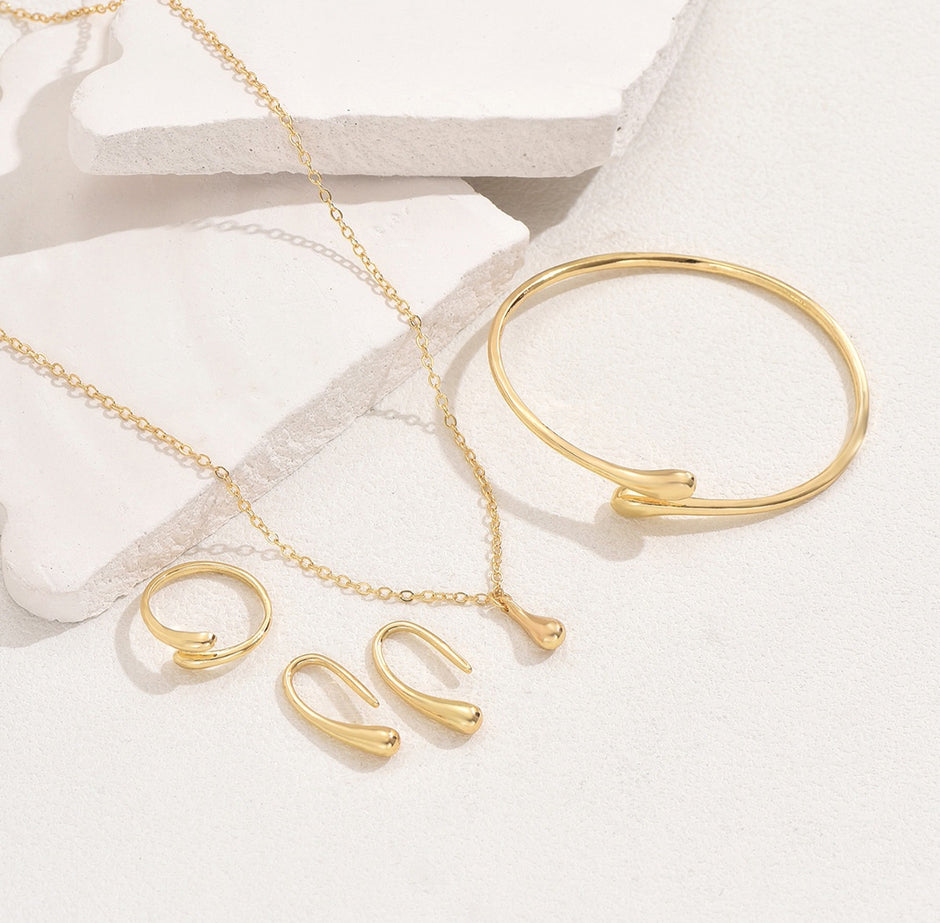 SET LÁGRIMA DORADA 4 PZ