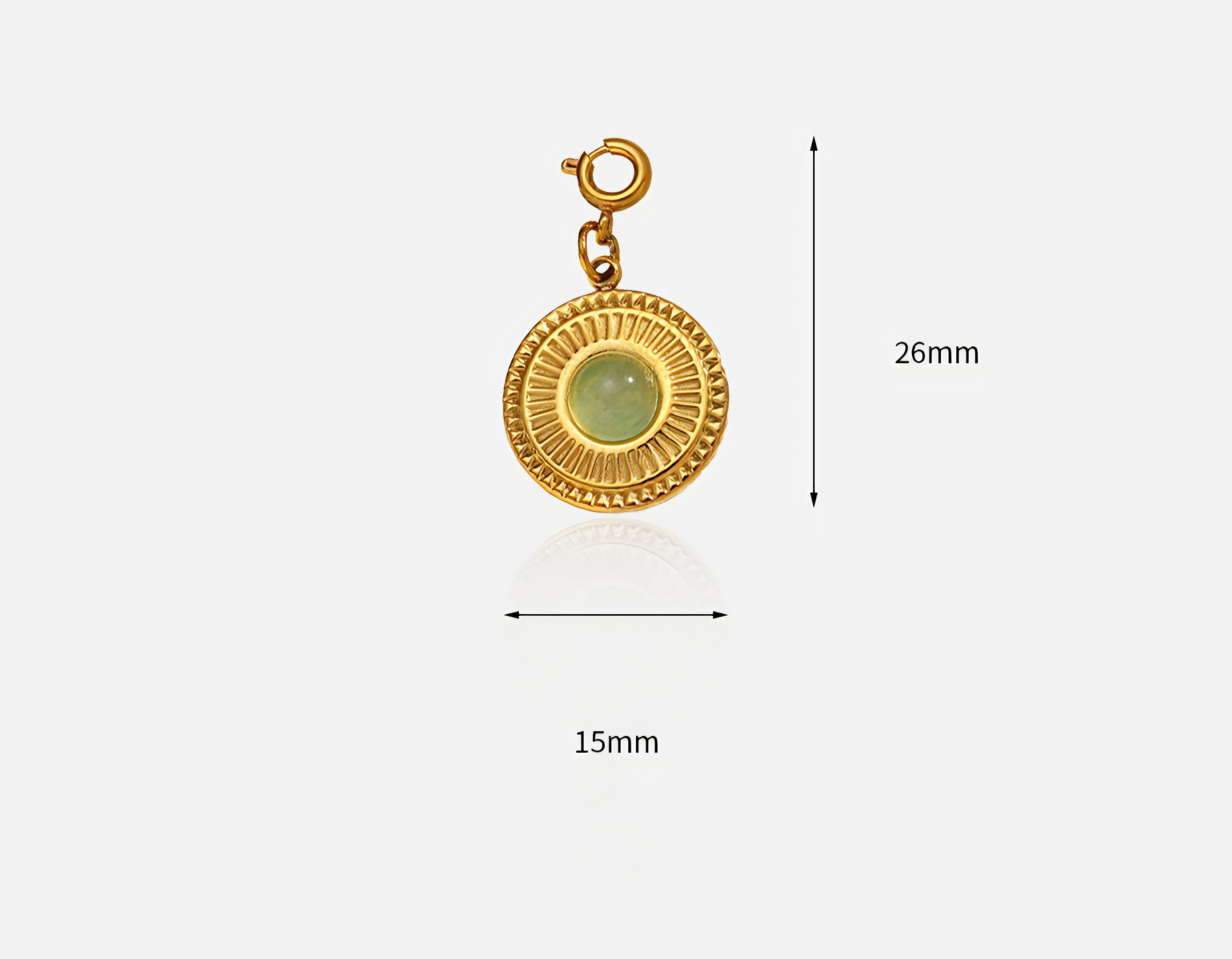 DIJE REDONDO CON PIEDRA NATURAL