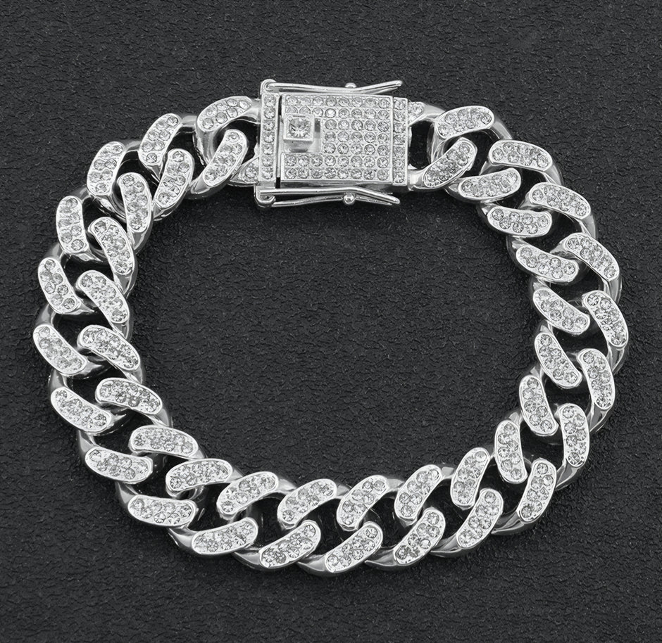 PULSERA CADENA MIAMI CUBANA