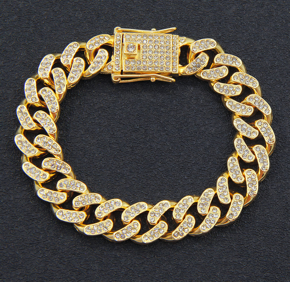 PULSERA CADENA MIAMI CUBANA