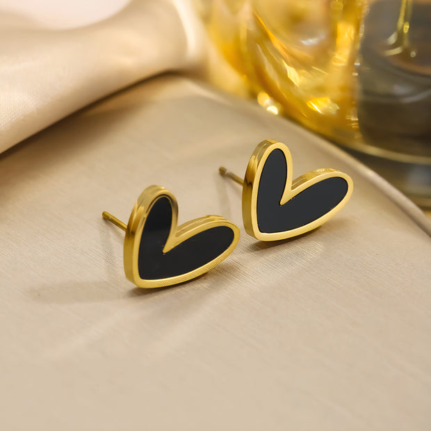 SET 2PZ CORAZON BLACK & GOLD
